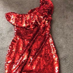 Red sparking dress